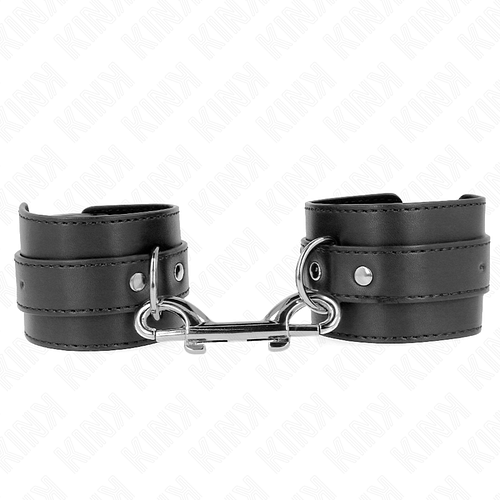 KINK - HANDLEDSFÄSTEN-ENKEL NITRAD OCH STORT SPÄNNE SVART JUSTERBARA 17-28 CM X 5 CM