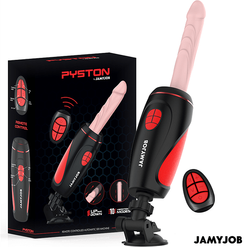 JAMYJOB - PYSTON BASE AUTOMATISK MASTURBATOR MED FJÄRRSTYRD DILDO