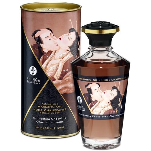 SHUNGA - MASSAGEOLJA MED VÄRMEEFFEKT INTENSIV CHOKLADSMAK 100 ML