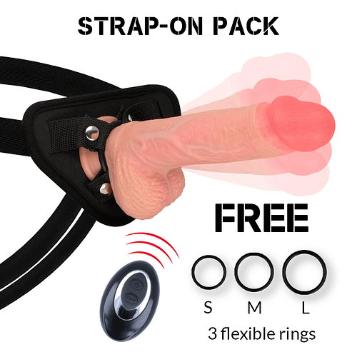 ROCKARMY - HARNESS + LIQUID SILIKONVIBRATOR PREMIUM APACHE FJÄRRKONTROLL 20,5 CM -O- 4,62 CM