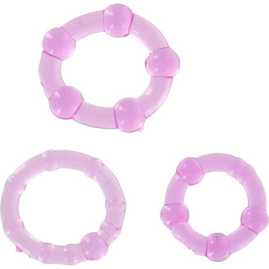 SEVEN CREATIONS - SET OF THREE LILAC PENIS RINGS - Image 2
