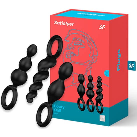 SATISFYER - ANAL PLUGS SET 3 PCS BLACK - Image 2