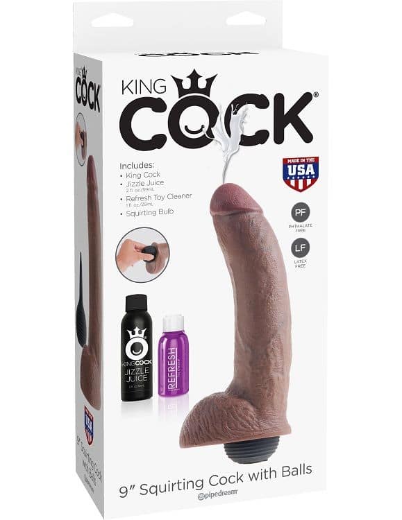 KING COCK - REALISTIC BROWN EJACULATOR PENIS 22.86 CM - Image 3