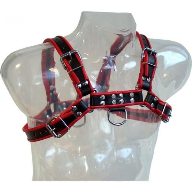LEATHER BODY - CHAIN HARNESS III BLACK / RED - Image 2