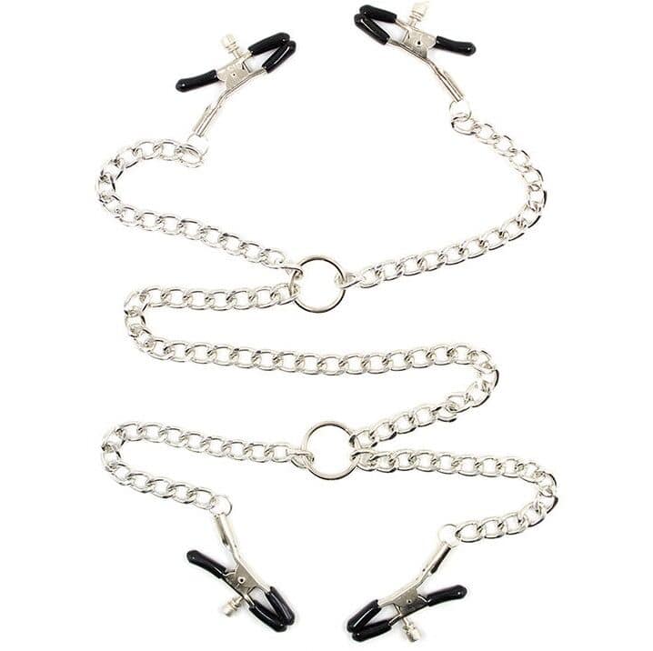 OHMAMA FETISH - 4 NIPPLE Clamps WITH CHAINS - Image 2