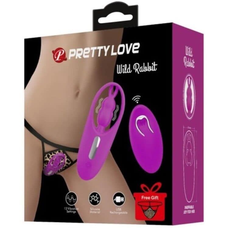 PRETTY LOVE - VILDKANINSTIMULATOR FÖR TROSOR MED FJÄRRKONTROLL LILA