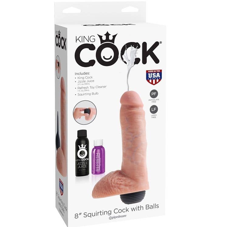 KING COCK - REALISTISK PENIS MED NATURLIG EJAKULATION 20,32 CM