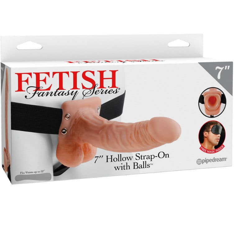 FETISH FANTASY SERIES - SERIES 7 HOLLOW STRAP-ON WITH BALLS 17.8CM FLESH - Image 2