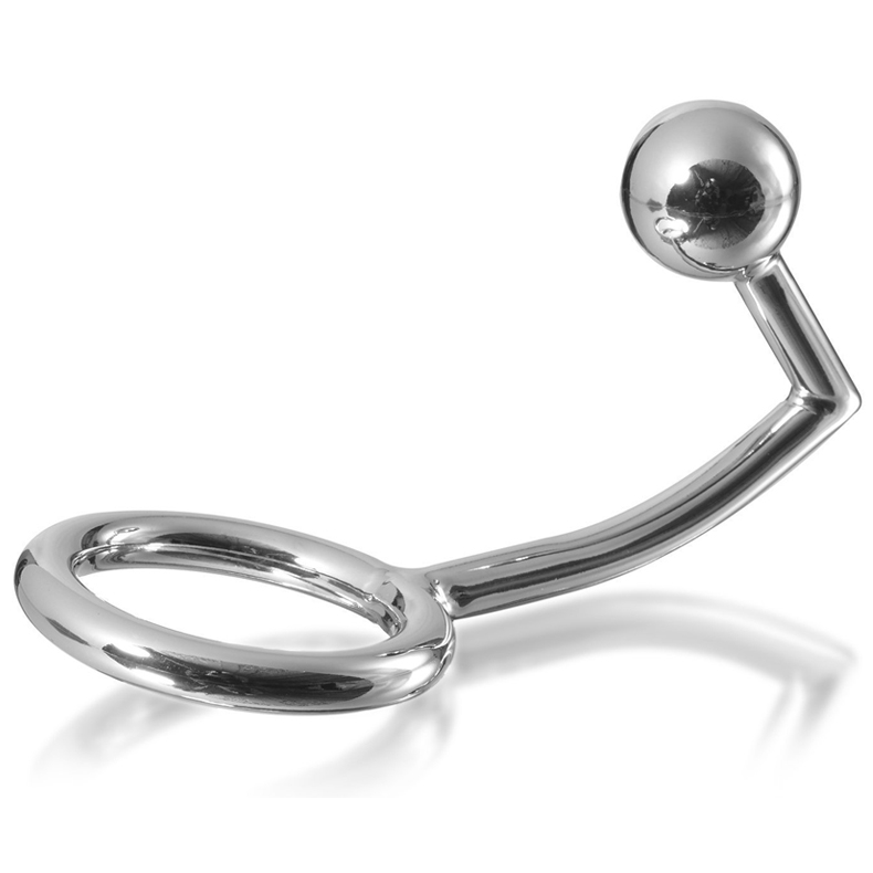 METAL HARD - COCK RING RING WITH ANAL INTRUDER HOOK 40MM - Image 3