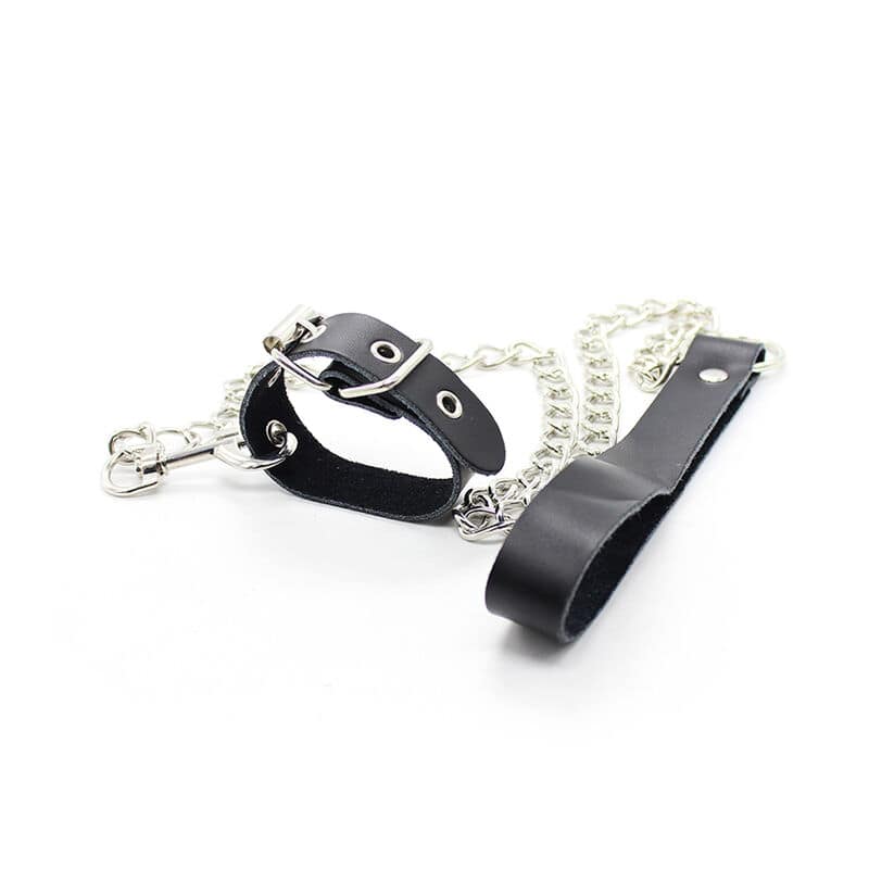 OHMAMA FETISH - PENIS NECKLACE AND LEATHER STRAP WITH METAL CHAIN - Image 3