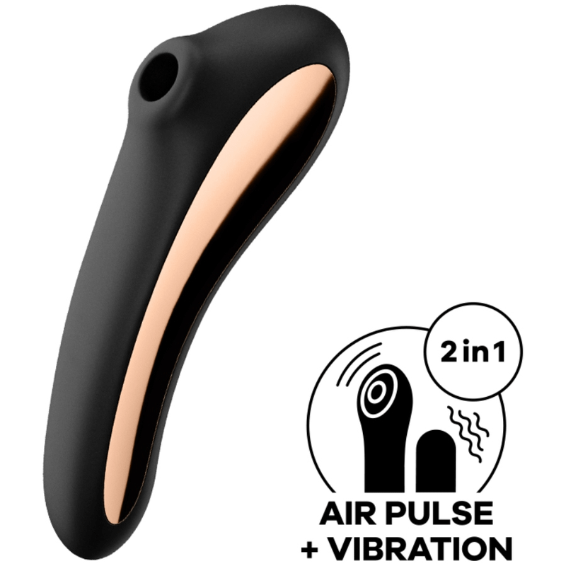 SATISFYER - DUAL KISS AIR PULSE VIBRATOR BLACK - Image 2