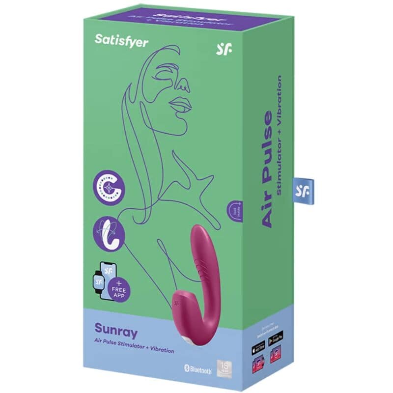 SATISFYER - SUNRAY STIMULATOR AND VIBRATOR APP RED - Image 3