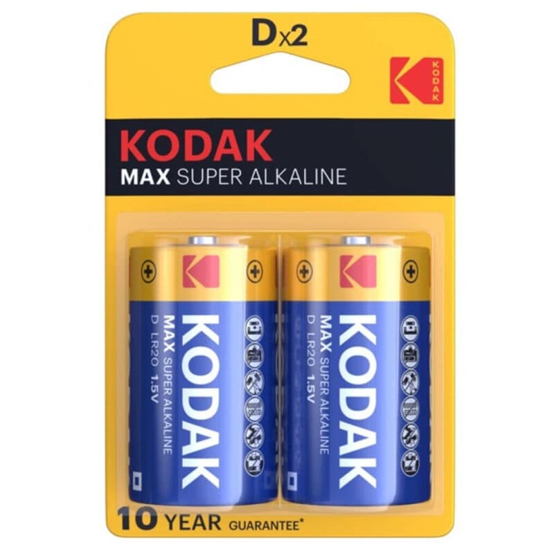 KODAK - MAX ALKALISKT BATTERI D LR20 2 ENHET