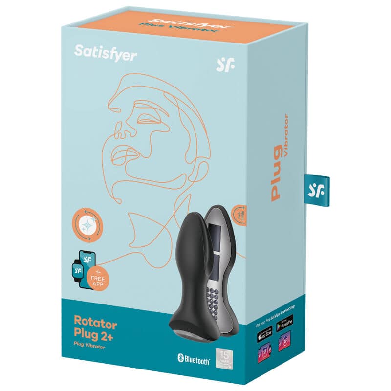 SATISFYER - ROTATOR PLUG 2+ PLUG VIBRADOR APP NEGRO - Image 5