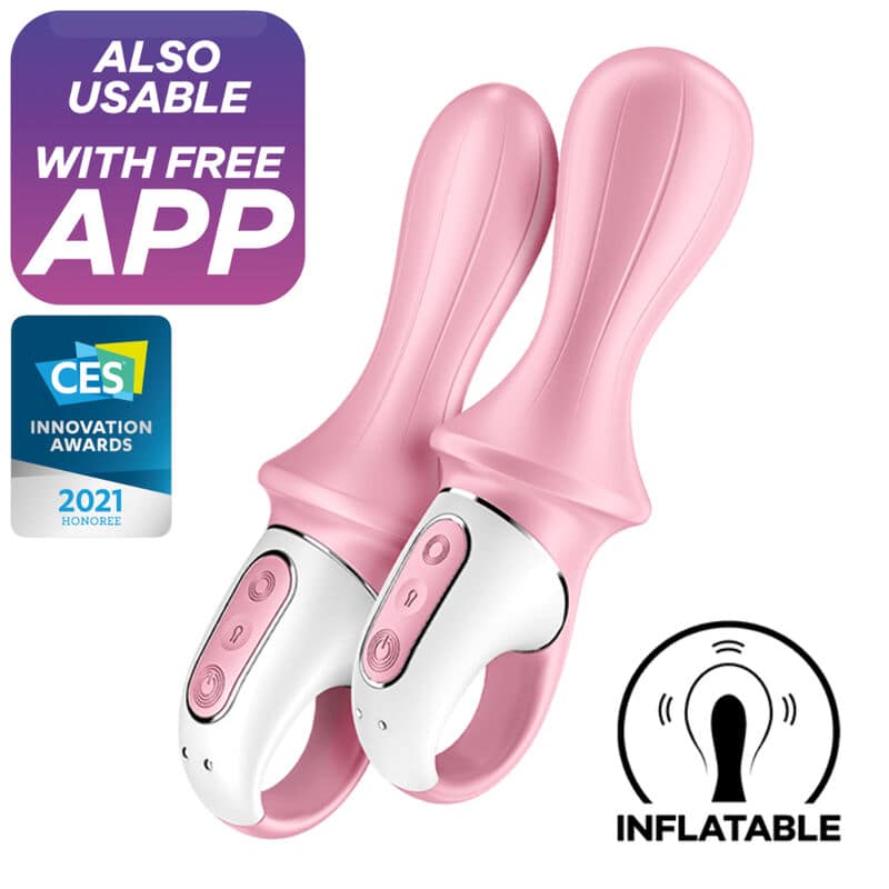 SATISFYER - LUFTPUMP BOOTY 5+ UPPBLÅSBAR ANALVIBRATOR ROSA