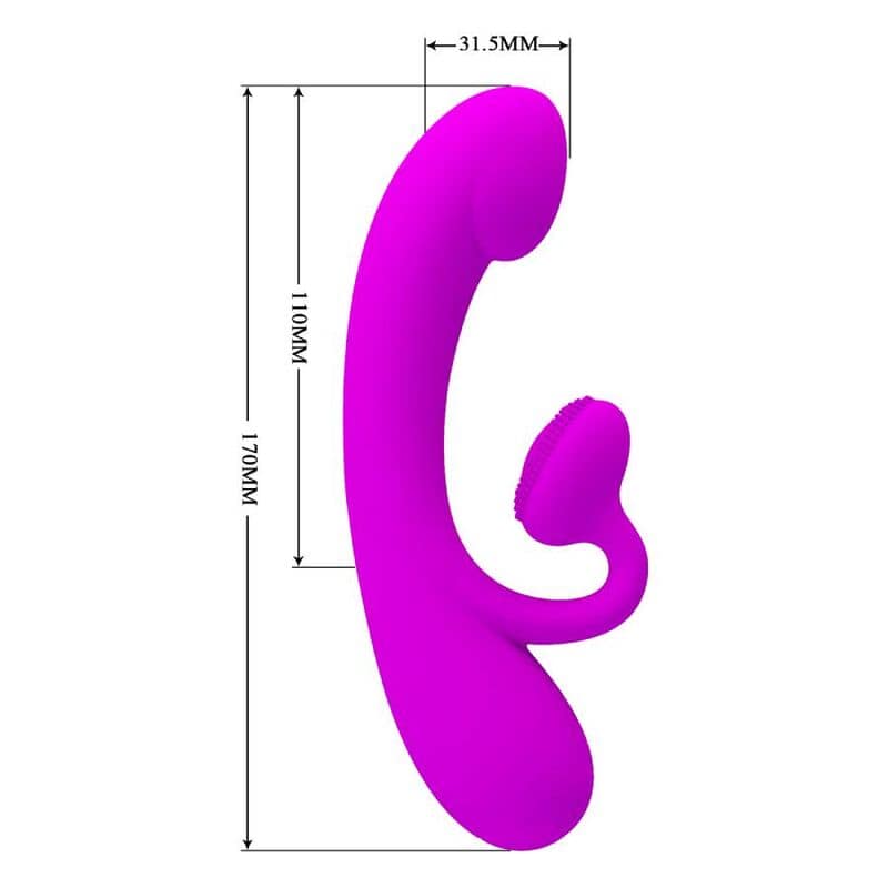 PRETTY LOVE - SINCERE SILICONE CLITORAL VIBRATOR AND SUCKER PURPLE - Image 5