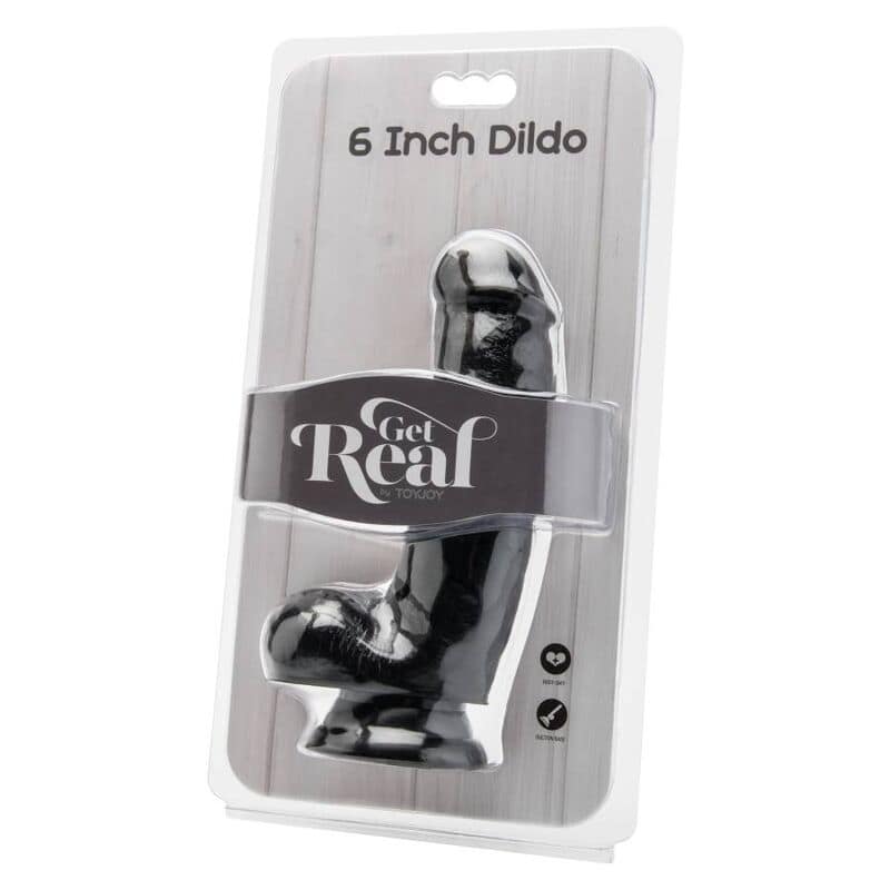 GET REAL - DILDO 12 CM WITH BALLS BLACK - Image 2