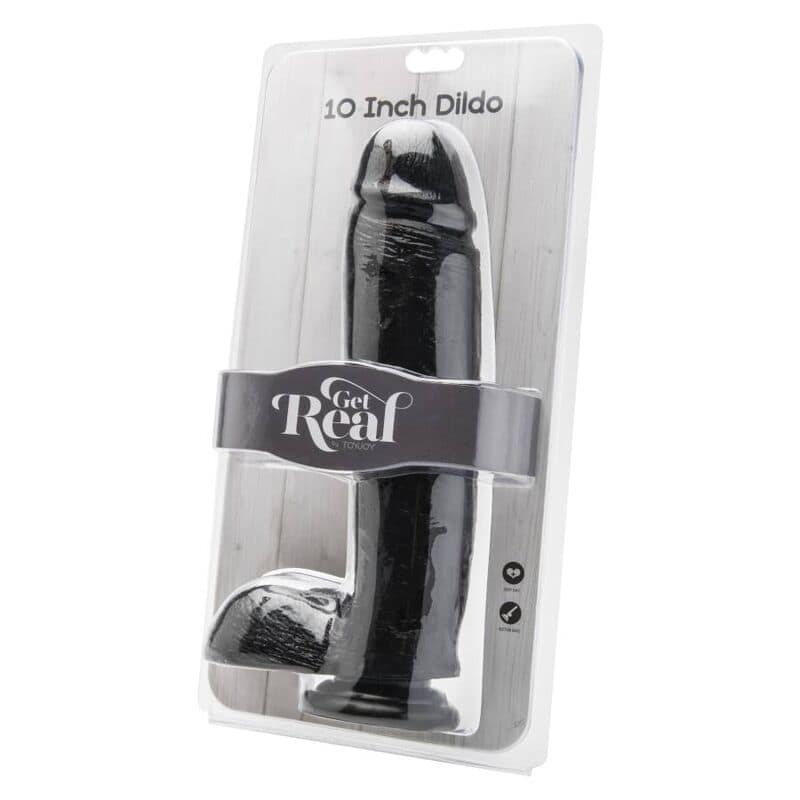 GET REAL - DILDO 25,5 CM WITH BALLS BLACK - Image 2