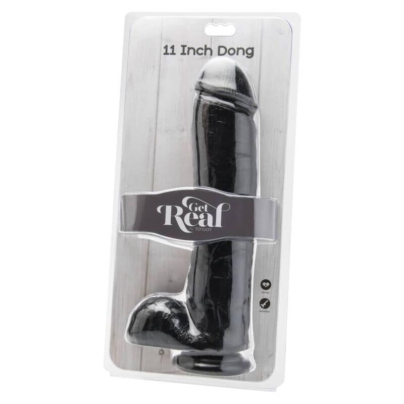 GET REAL - DILDO 28 CM WITH BALLS BLACK - Image 2