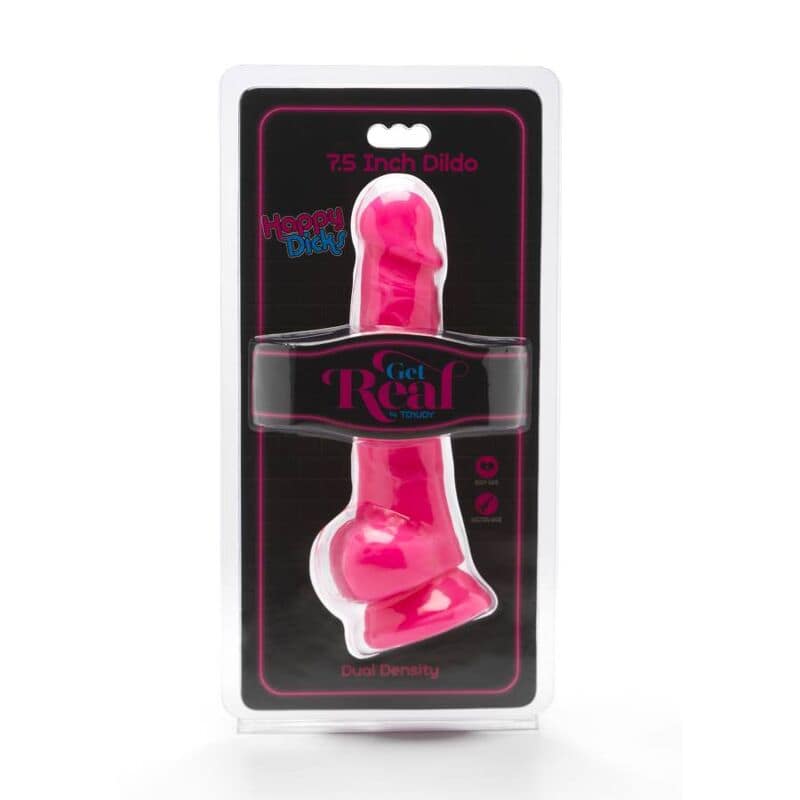 GET REAL - HAPPY DICKS 19 CM WITH BALLS PINK - Image 2