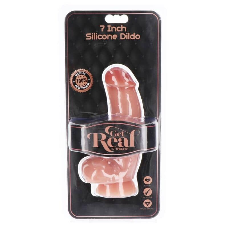 GET REAL - SILICONE DILDO 18 CM W BALLS SKIN - Image 4