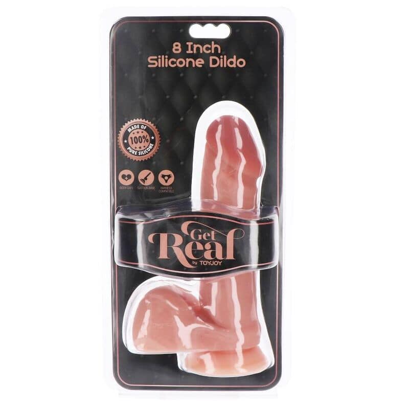 GET REAL - SILICONE DILDO 20,5 CM W BALLS SKIN - Image 4