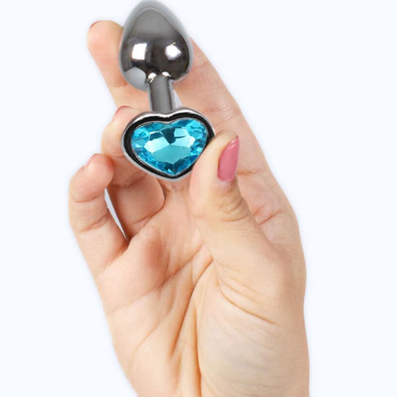 SECRETPLAY - METAL BUTT PLUG BLUE HEART SMALL SIZE 7 CM - Image 3