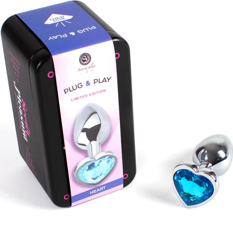 SECRETPLAY - METAL BUTT PLUG BLUE HEART SMALL SIZE 7 CM - Image 2