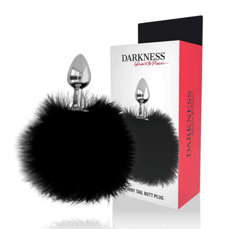DARKNESS - EXTRA ANAL BUTTPLUG MED SVANS SVART 7 CM