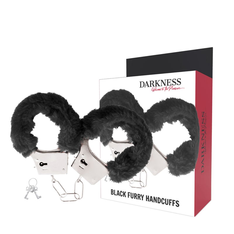 DARKNESS - BLACK LINED METAL HANDCUFFS - Image 2