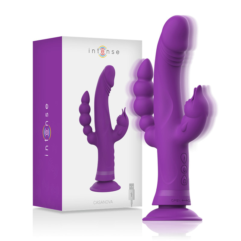 INTENSE - CASANOVA RABBIT SILICONE VIBRATOR TRIPLE MOTOR PURPLE - Bild 2