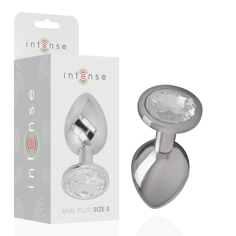 INTENSE - ALUMINUM METAL ANAL PLUG WITH SILVER CRYSTAL SIZE S - Image 2