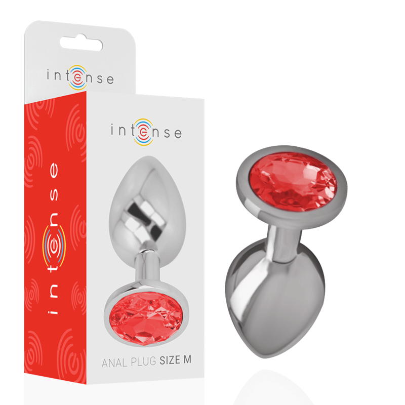 INTENSE - METAL ANAL PLUG WITH RED CRYSTAL SIZE M - Image 2