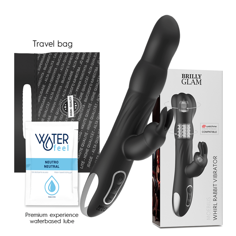 BRILLY GLAM- MOEBIUS RABBIT VIBRATOR ROTATOR COMPATIBLE WITH WATCHME WIRELESS TECHNOLOGY - Bild 2