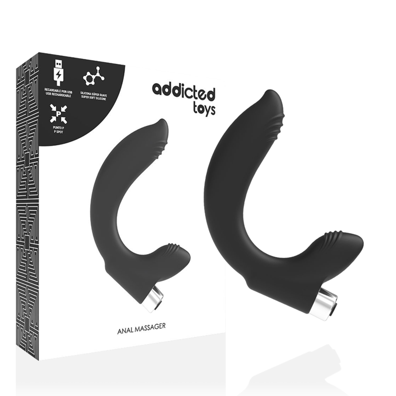 ADDICTED TOYS - PROSTATAVIBRATOR UPPLADDNINGSBAR MODELL 7 - SVART