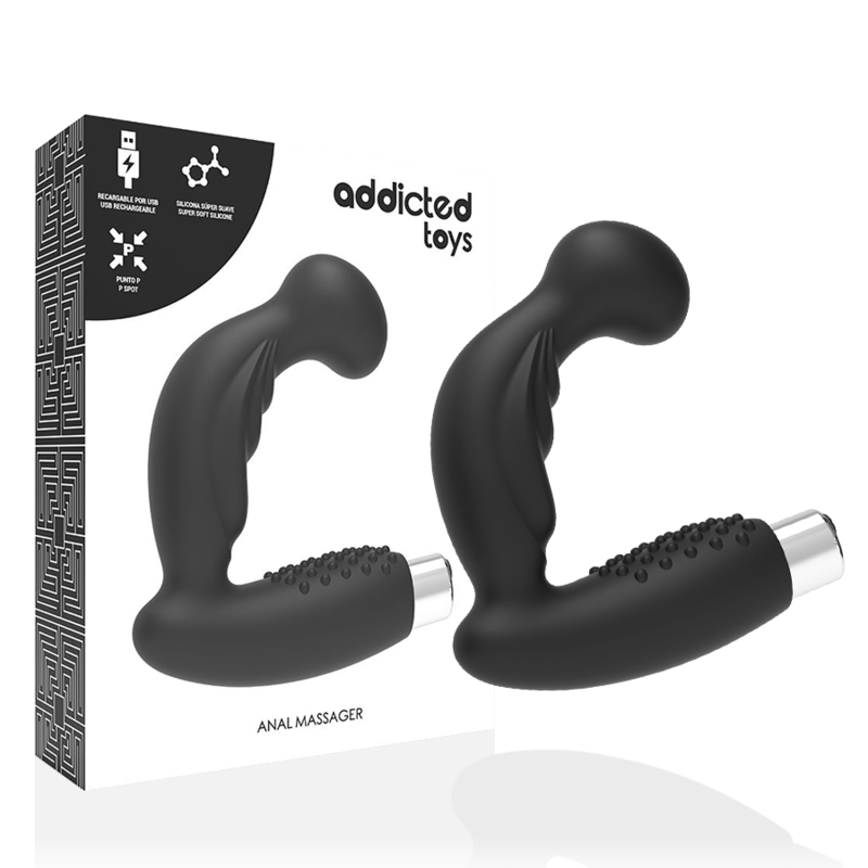 ADDICTED TOYS - PROSTATA VIBRATOR UPPLADDNINGSBAR MODELL 3 - SVART