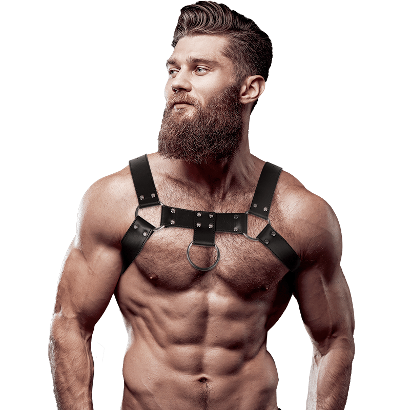 FETISH SUBMISSIVE ATTITUDE - MENS ECO-LEATHER CHEST HARNESS