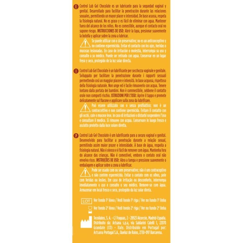 CONTROL - LUB GEL CHOCOLATE LUBRICANT 75 ML - Image 2