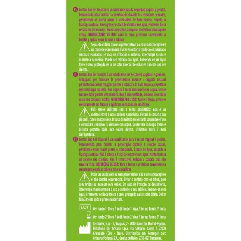 CONTROL - LUB GEL TROPICAL LUBRICANT 75 ML - Image 2