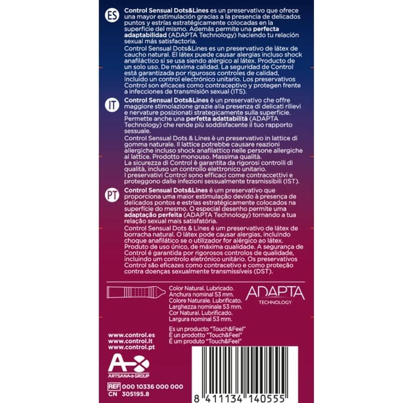 CONTROL - SENSUAL DOTS  LINES POINTS AND STRETCH MARKS 12 UNITS - Bild 2