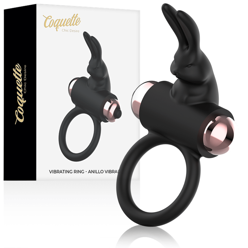 COQUETTE CHIC DESIRE - KUKRING MED VIBRATOR SVART/ GULD
