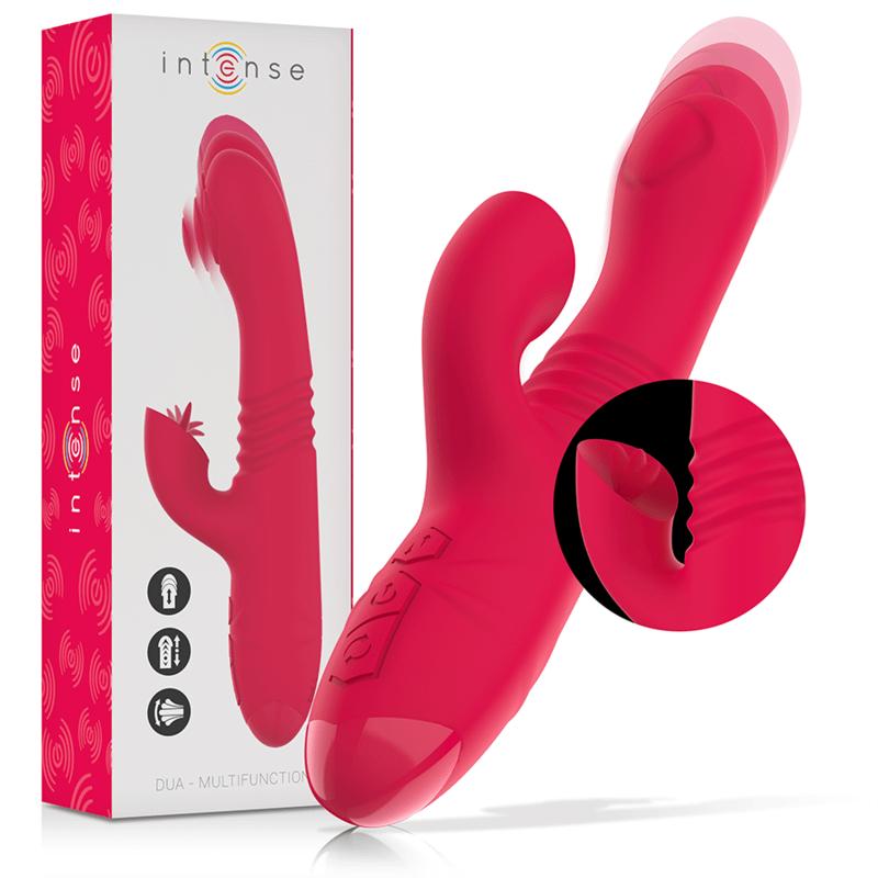 INTENSE - DUA MULTIFUNCTION RECHARGEABLE UP DOWN VIBRATOR WITH RED TONGUE - Image 2
