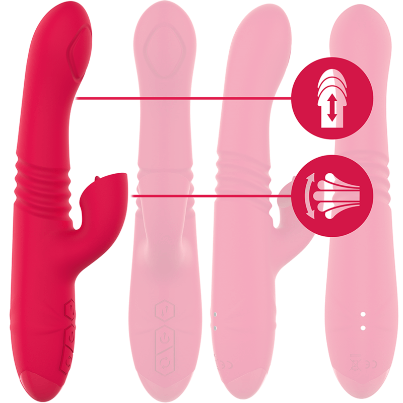 INTENSE - DUA MULTIFUNCTION RECHARGEABLE UP DOWN VIBRATOR WITH RED TONGUE - Image 3