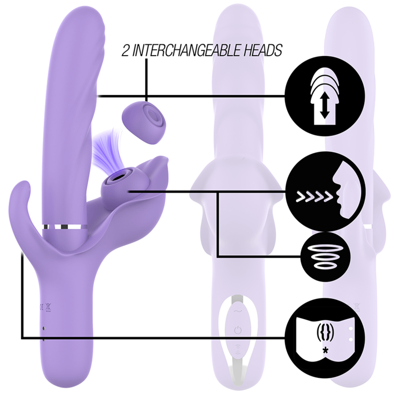 INTENSE - BILLIE MULTIFUNCTIONAL RECHARGEABLE SUCTION VIBRATOR WITH PURPLE PUSH BUTTON - Image 3