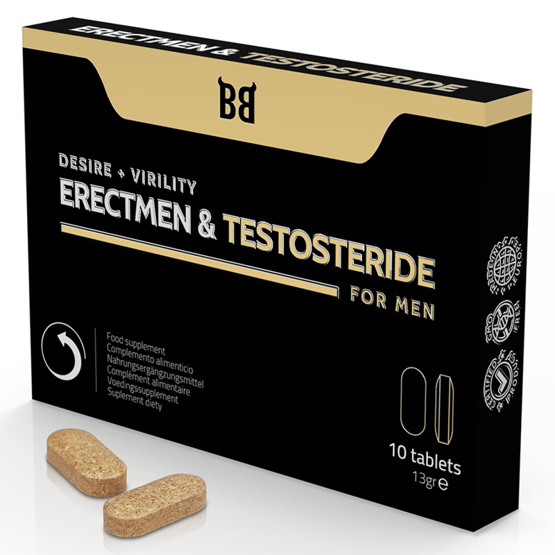 BLACK BULL - ERECTMEN TESTOSTERIDE POWER OCH TESTOSTERON FÖR MÄN 10 KAPSLAR