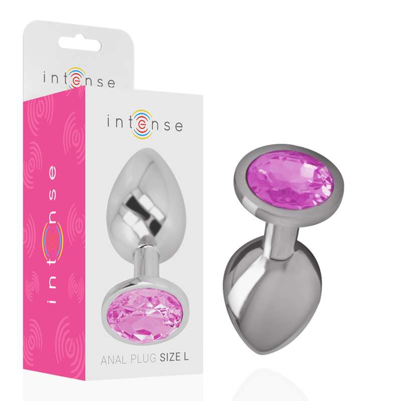 INTENSE - ALUMINUM METAL ANAL PLUG WITH PINK CRYSTAL SIZE L - Bild 2