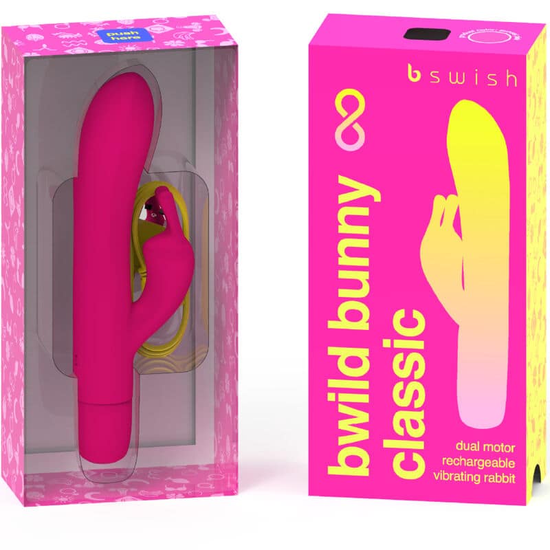 B SWISH - BWILD BUNNY INFINITE CLASSIC RECHARGEABLE VIBRATOR PINK SILICONE - Image 2