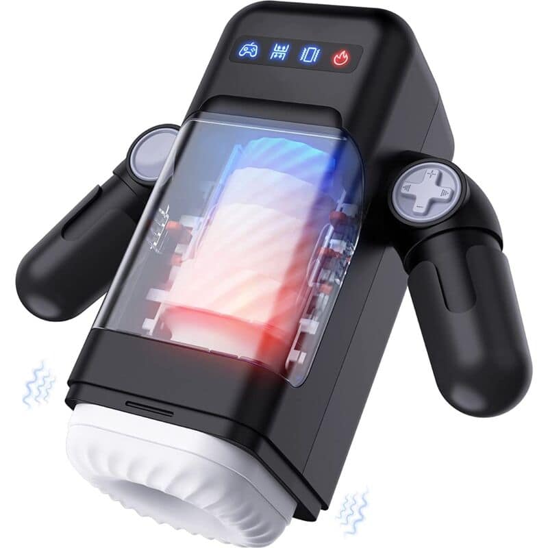 GAME CUP - THRUSTING VIBRATION MASTURBATOR WITH HEATING FUNCTION AND MOBILE SUPPORT - BLACK - Image 2