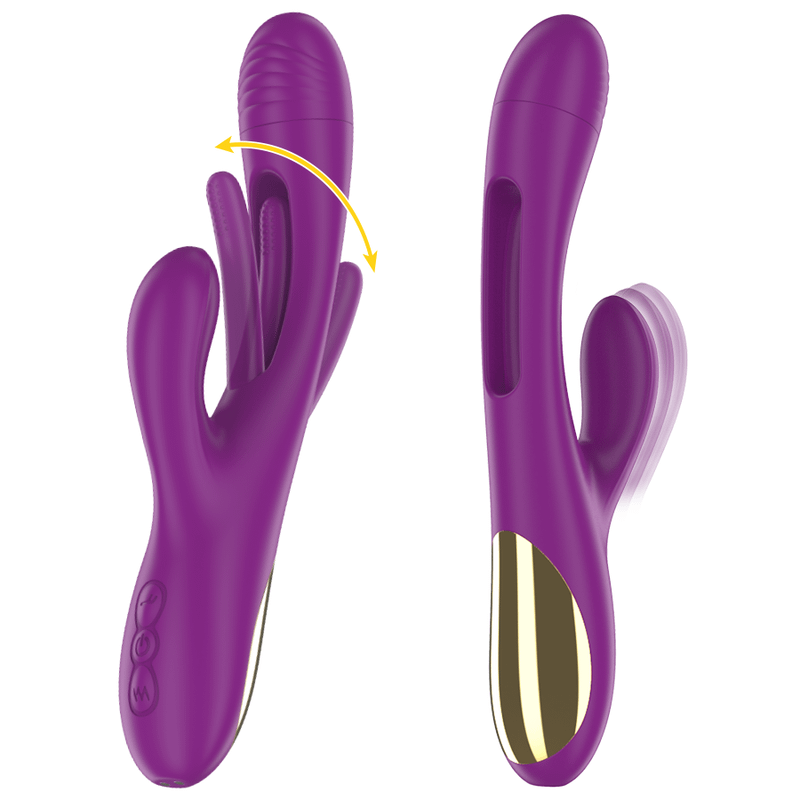 INTENSE - APOLO RECHARGEABLE MULTIFUNCTION VIBRATOR 7 VIBRATIONS WITH SWINGING MOTION PURPLE - Image 3