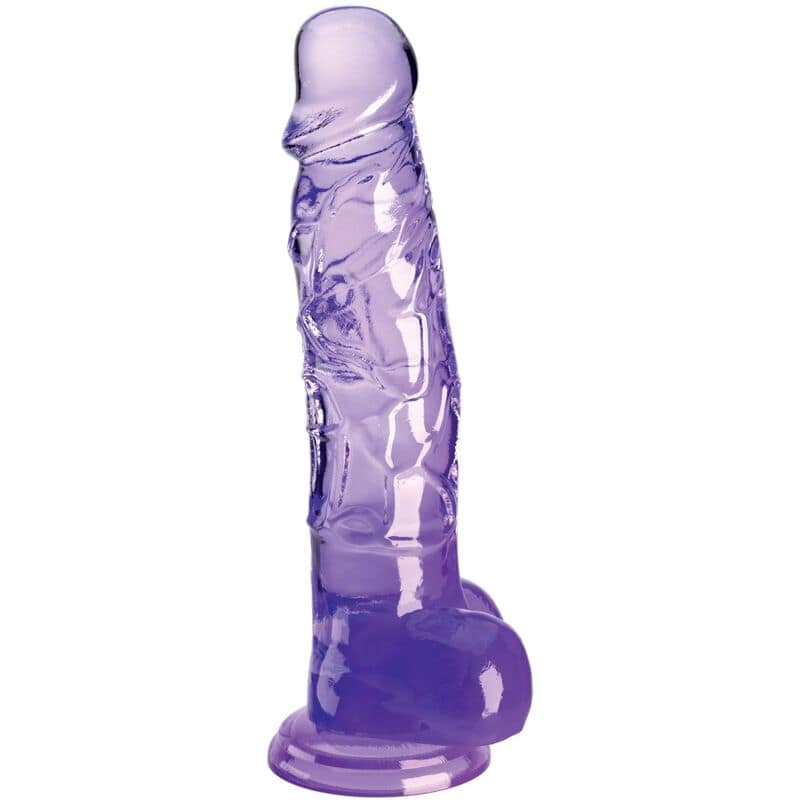 KING COCK - GENOMSKINLIG REALISTISK PENIS MED KULOR 16,5 CM LILA